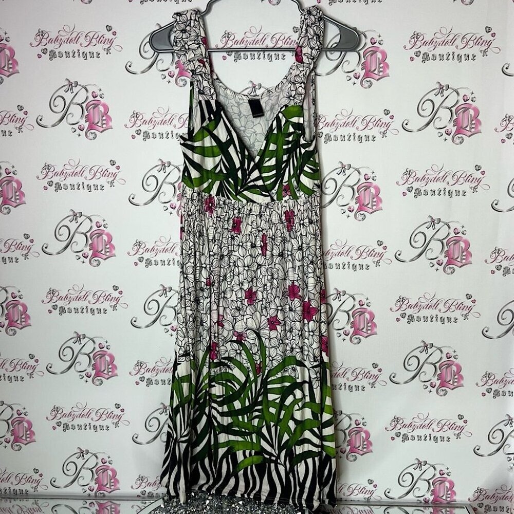 Vero moda dress flowers Tropical Print Sleeveless Dress stretchy
